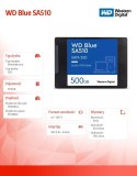 Dysk SSD WD Blue 500GB SA510 2,5 cala WDS500G3B0A