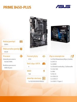Asus PRIME B450-PLUS M.2 AM4 4x DDR4 ATX