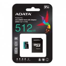 Karta microSD Premier Pro 512 GB UHS1 U3 V30 A2 + adapter