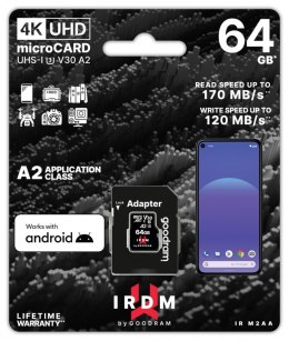 Karta pamięci microSD IRDM 64GB UHS-I U3 A2 + adapter