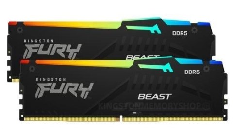 Pamięć DDR5 Fury Beast Black RGB 64GB(2*32GB)/5200 CL36 EXPO