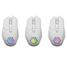 Mysz gamingowa bezprzewodowa Glory GM-514 RGB 7P 1200/2400/3200 DPI biała