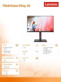 Monitor 23.8 cala ThinkVision P24q-30 WLED LCD 63B4GAT6EU