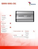 Dysk SSD External SD810 500G USB3.2 20Gb/s Silver