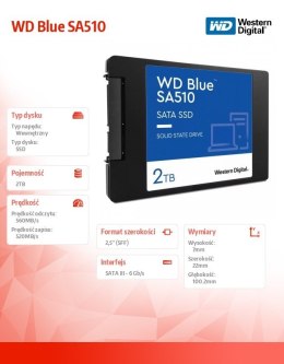 Dysk SSD WD Blue SA510 2TB 2,5 cala