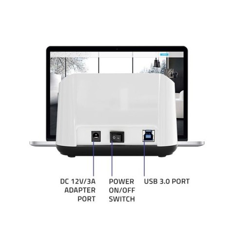 Stacja dokująca do dysków HDD SSD 2.5" 3.5" | SATA III | USB 3.0 | Super speed 5Gb/s | z funkcją klonowania offline Stacja dokująca do dysków HDD SSD 2.5" 3.5" | SATA III | USB 3.0 | Super speed 5Gb/s | z funkcją klonowania offline